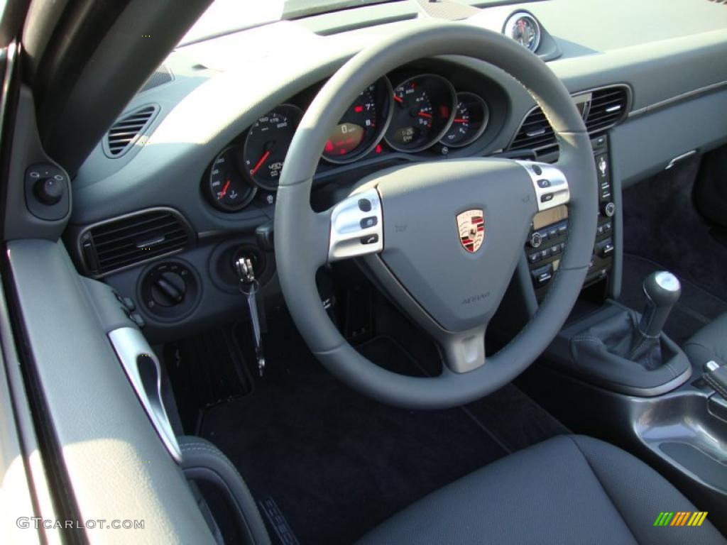 2009 Porsche 911 Carrera Cabriolet Stone Grey Steering Wheel Photo #41061839