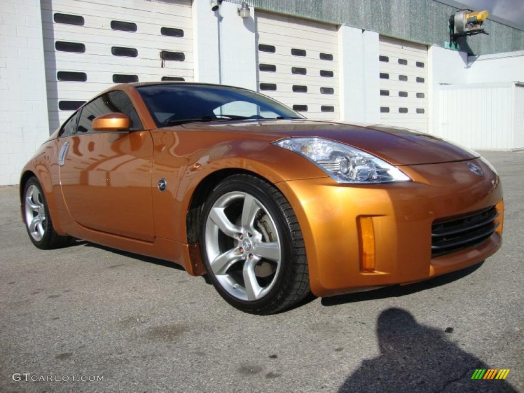 2006 350Z Touring Coupe - Le Mans Sunset Metallic / Burnt Orange Leather photo #5