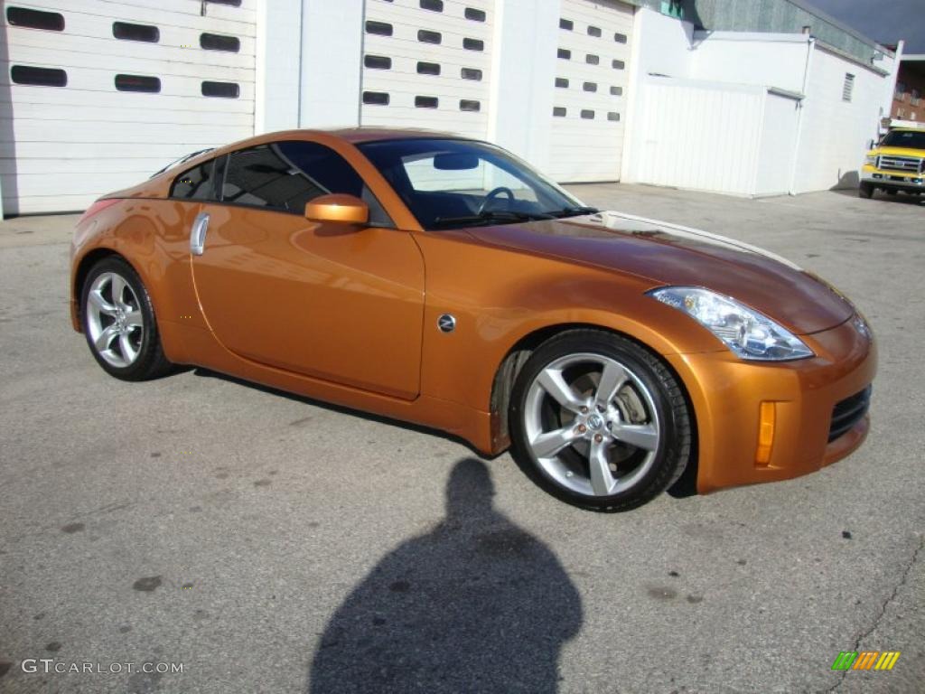 2006 350Z Touring Coupe - Le Mans Sunset Metallic / Burnt Orange Leather photo #6