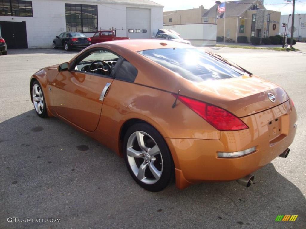 2006 350Z Touring Coupe - Le Mans Sunset Metallic / Burnt Orange Leather photo #10