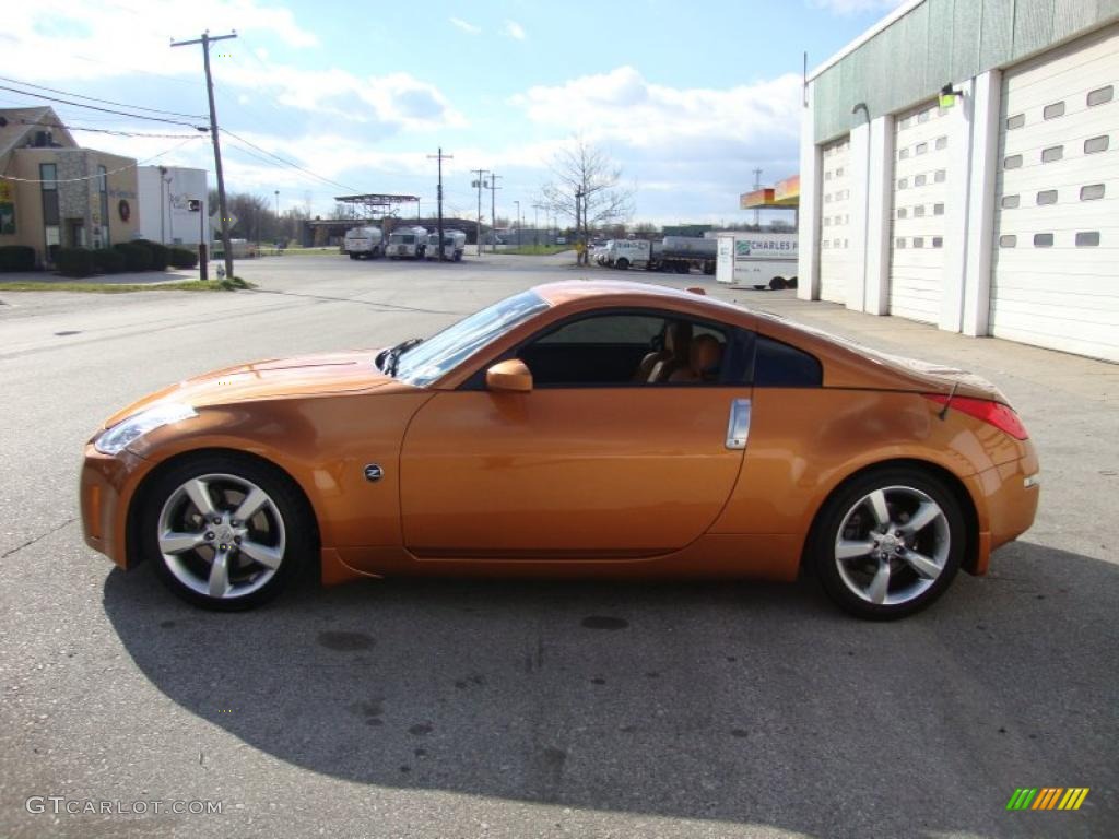 2006 350Z Touring Coupe - Le Mans Sunset Metallic / Burnt Orange Leather photo #11