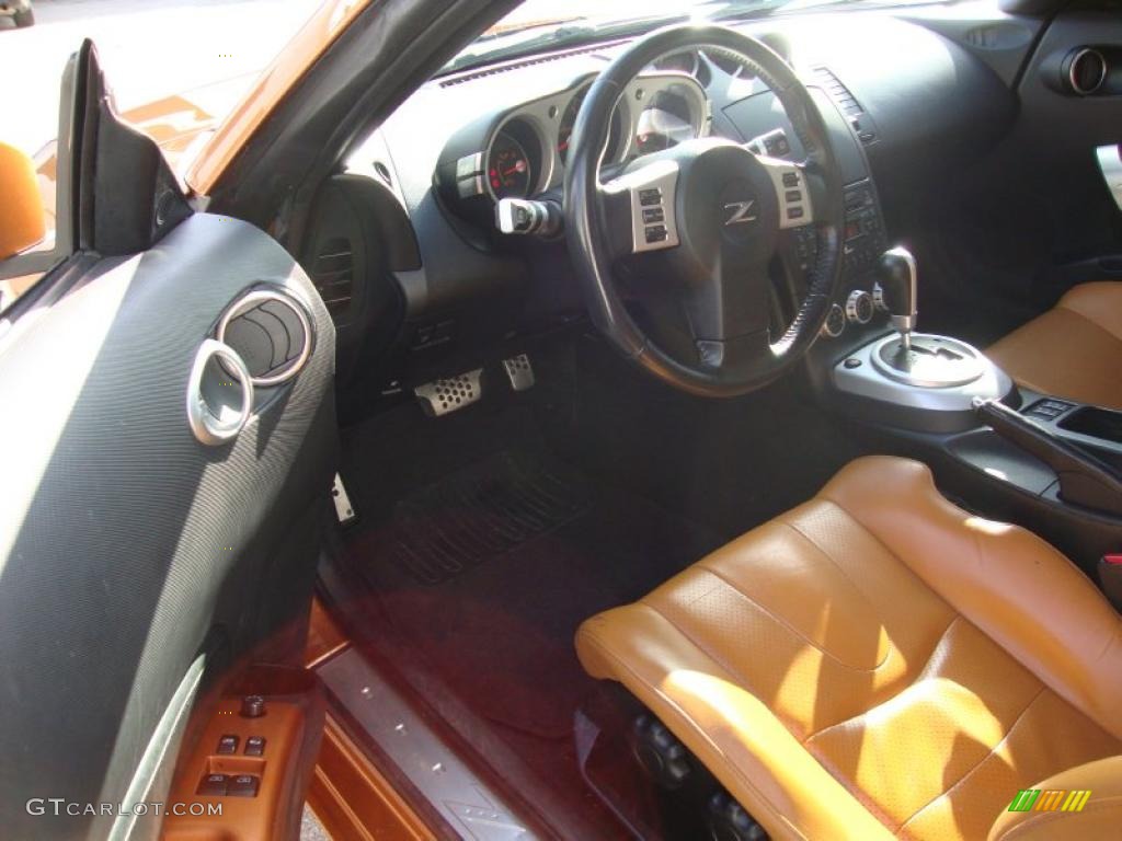 2006 350Z Touring Coupe - Le Mans Sunset Metallic / Burnt Orange Leather photo #13