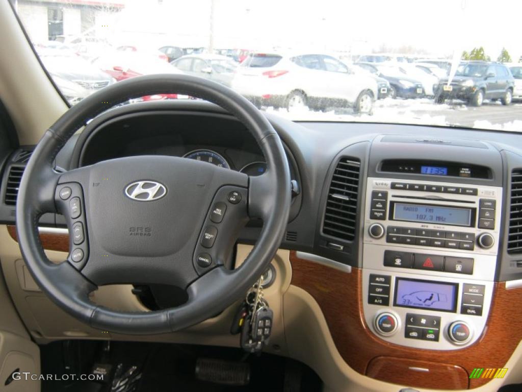 2008 Hyundai Santa Fe SE 4WD Beige Dashboard Photo #41063875
