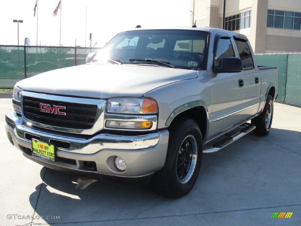 2005 Sierra 1500 SLE Crew Cab 4x4 - Silver Birch Metallic / Dark Pewter photo #7