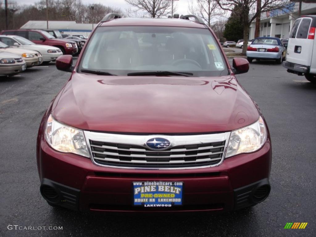 2009 Forester 2.5 X Premium - Camellia Red Pearl / Black photo #2