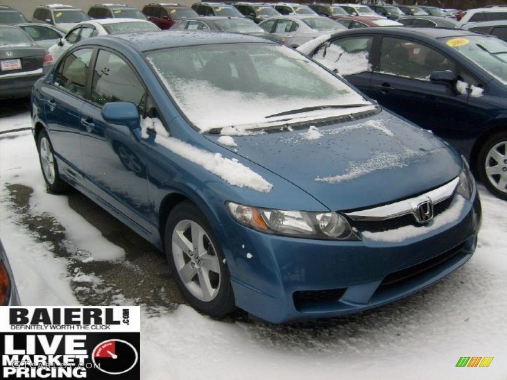 2009 Civic LX-S Sedan - Atomic Blue Metallic / Gray photo #1