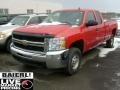 2007 Victory Red Chevrolet Silverado 2500HD Work Truck Extended Cab 4x4  photo #3