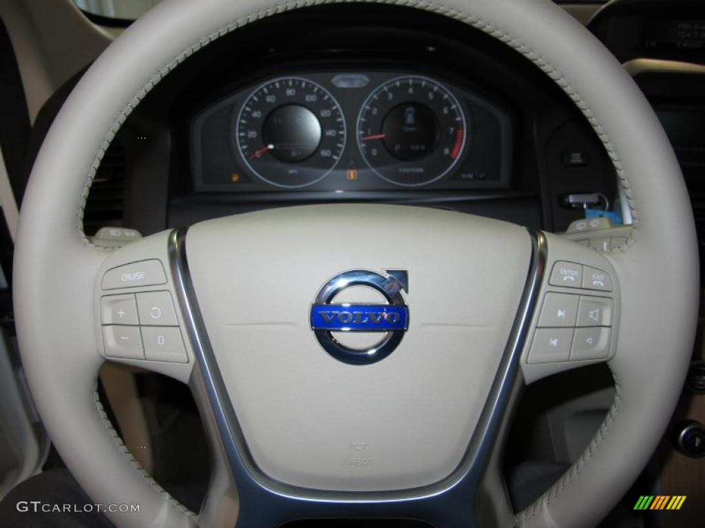 2011 Volvo XC60 3.2 Sandstone Beige Steering Wheel Photo #41074995