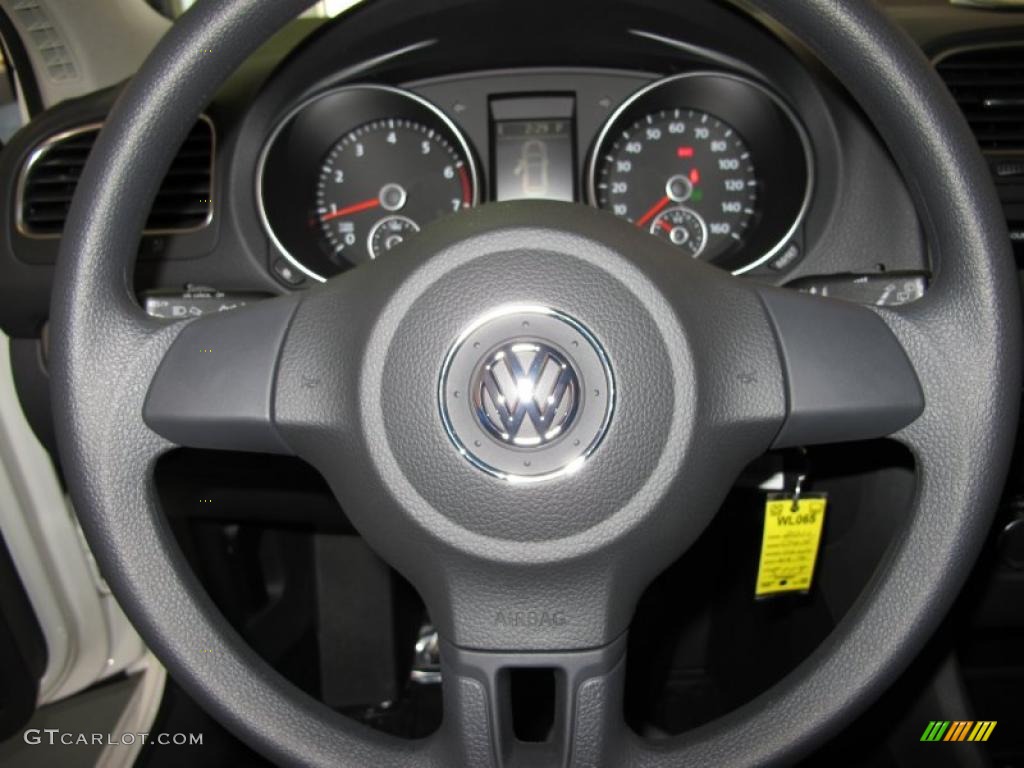 2011 Volkswagen Golf 2 Door Titan Black Steering Wheel Photo #41076567