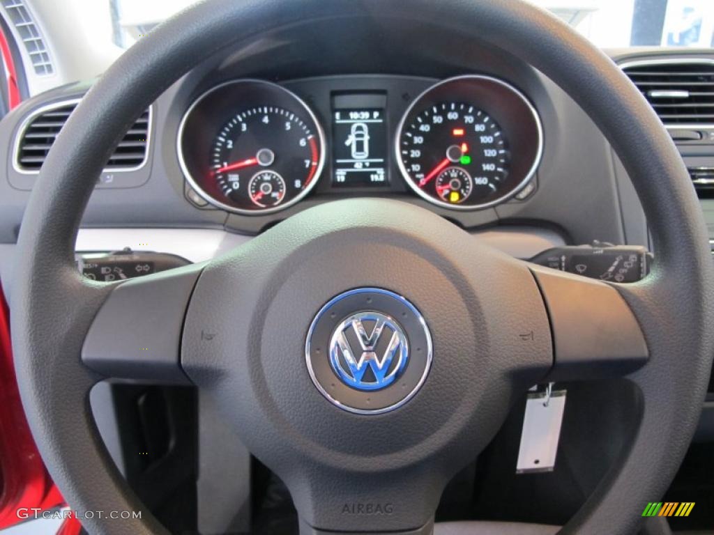2011 Volkswagen Golf 4 Door Titan Black Steering Wheel Photo #41078007