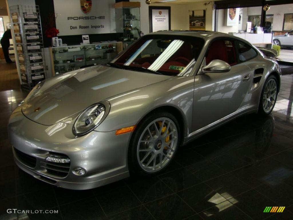 Platinum Silver Metallic 2011 Porsche 911 Turbo S Coupe Exterior Photo #41082095