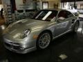 2011 Platinum Silver Metallic Porsche 911 Turbo S Coupe  photo #2