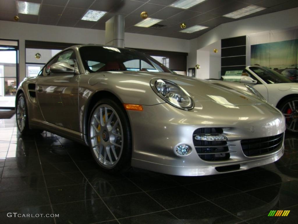 Platinum Silver Metallic 2011 Porsche 911 Turbo S Coupe Exterior Photo #41082139
