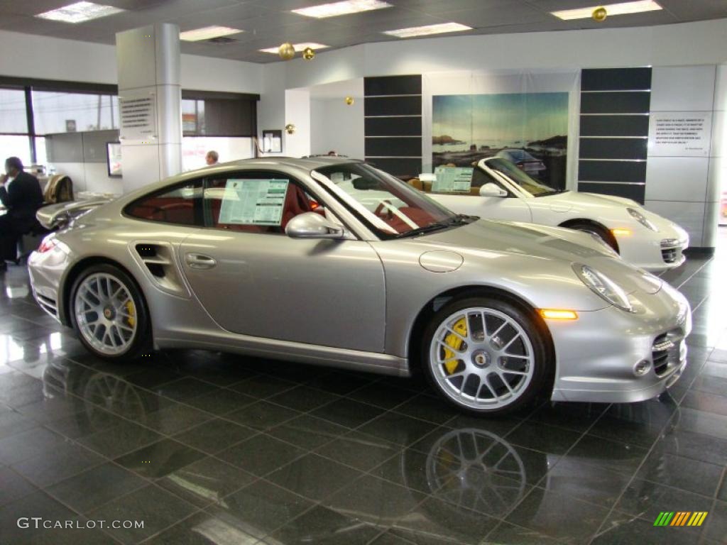 Platinum Silver Metallic 2011 Porsche 911 Turbo S Coupe Exterior Photo #41082155