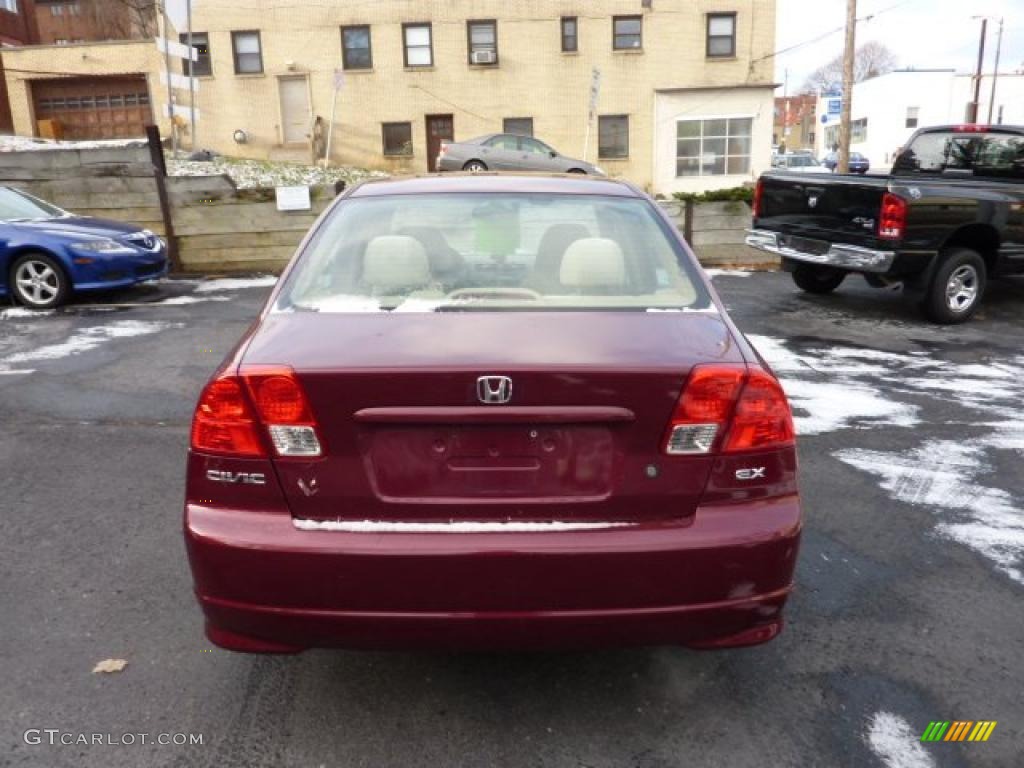 2004 Civic EX Sedan - Radiant Ruby Pearl / Ivory Beige photo #4