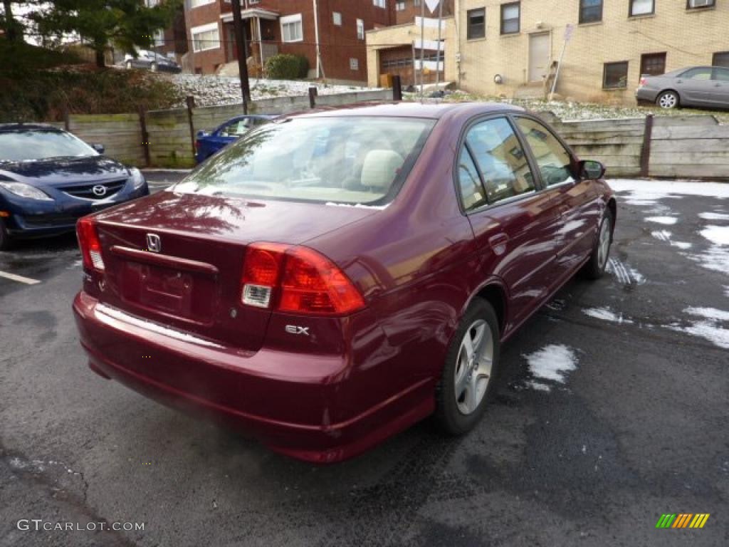 2004 Civic EX Sedan - Radiant Ruby Pearl / Ivory Beige photo #5