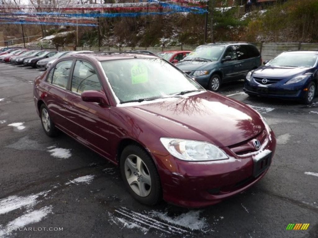 2004 Civic EX Sedan - Radiant Ruby Pearl / Ivory Beige photo #10