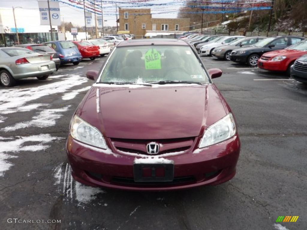 2004 Civic EX Sedan - Radiant Ruby Pearl / Ivory Beige photo #11