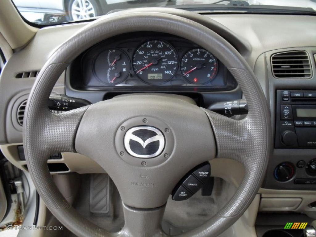 2003 Mazda Protege LX Beige Steering Wheel Photo #41084375