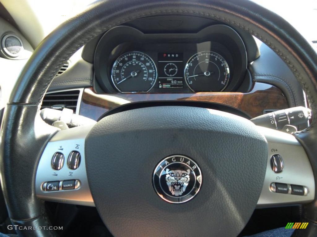 2008 Jaguar XK XK8 Coupe Charcoal Steering Wheel Photo #41086687
