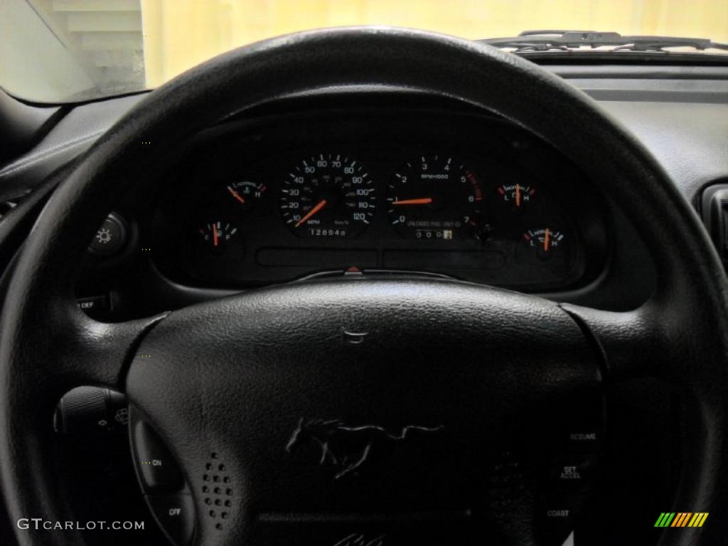 1998 Mustang V6 Coupe - Black / Charcoal Grey photo #13