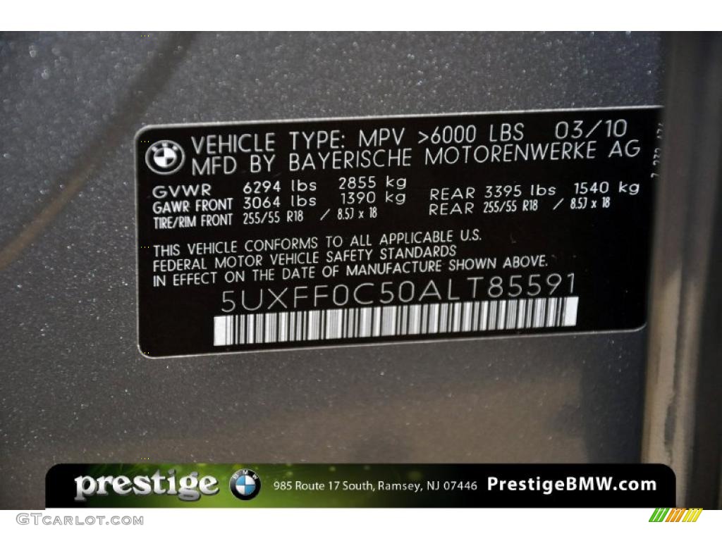 2010 X5 xDrive35d - Space Grey Metallic / Black photo #13