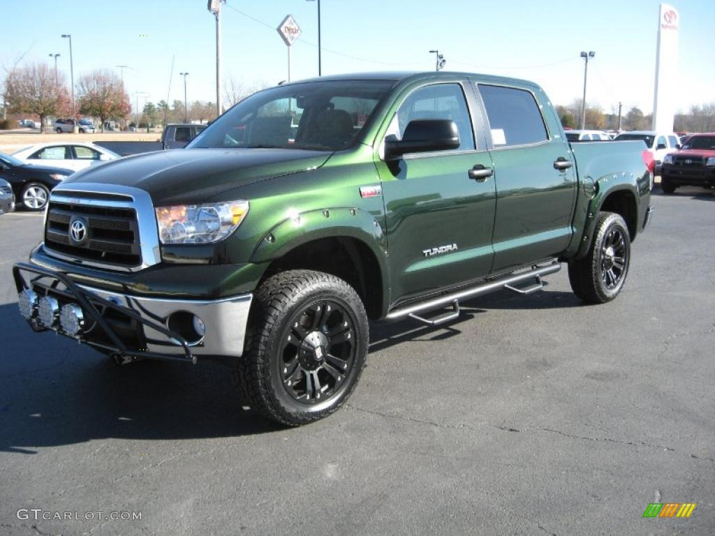 2011 Tundra SR5 CrewMax 4x4 - Spruce Green Mica / Sand Beige photo #3