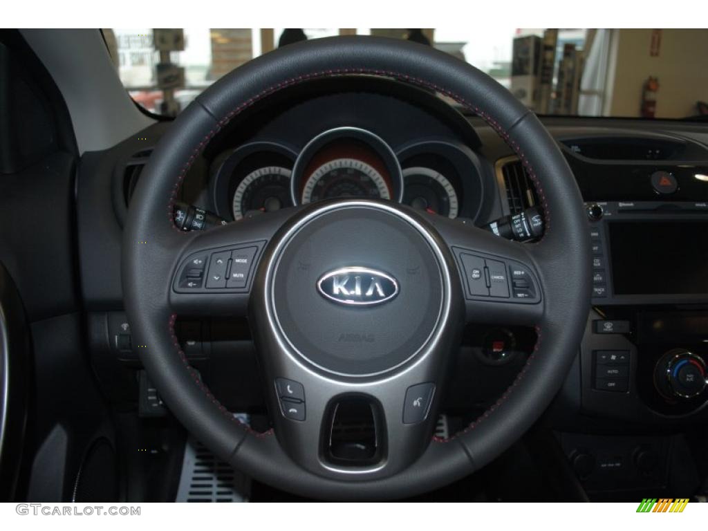 2011 Kia Forte Koup SX Black Sport Steering Wheel Photo #41096721
