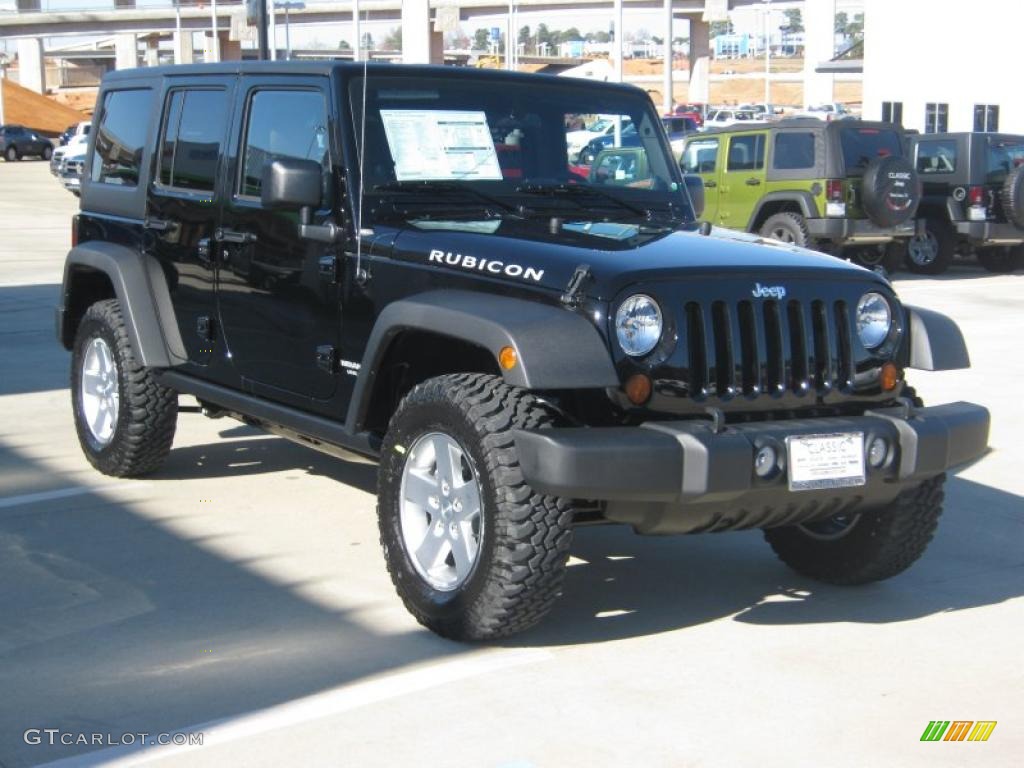 2011 Wrangler Unlimited Rubicon 4x4 - Black / Black/Dark Saddle photo #7