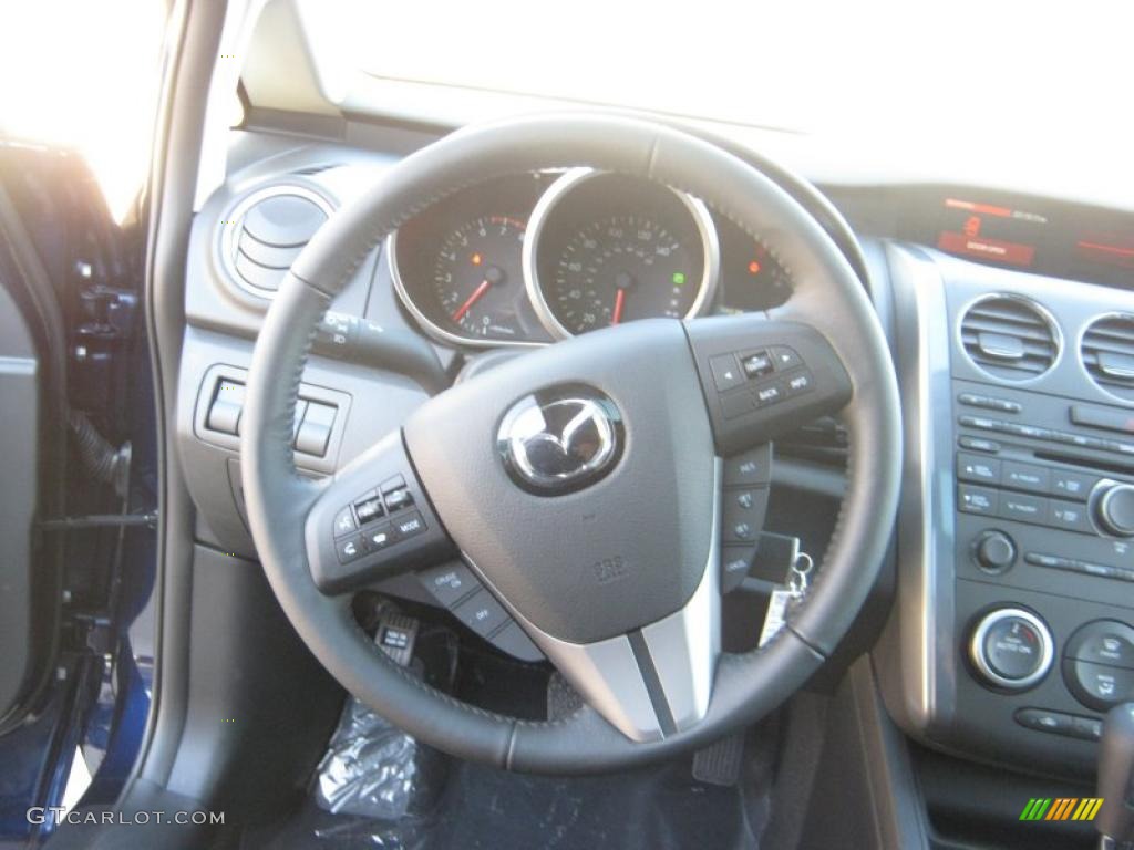 2011 Mazda CX-7 i Sport Black Steering Wheel Photo #41102402