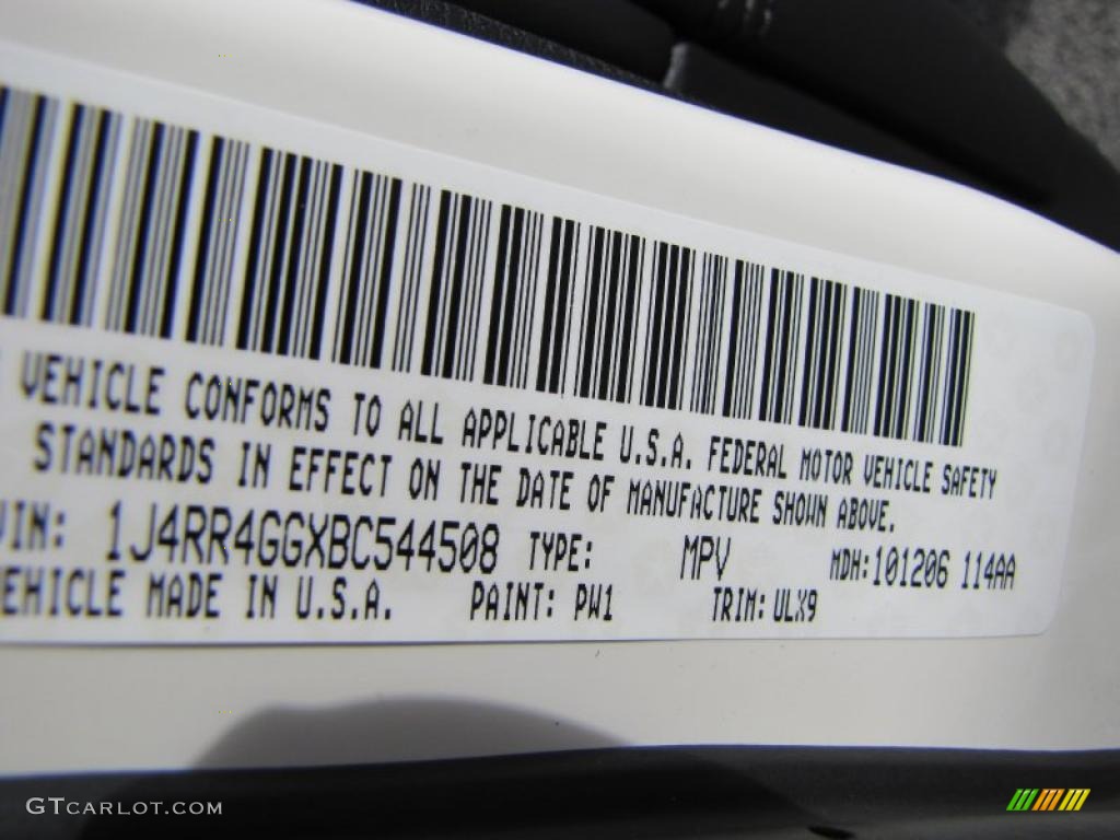 2011 Jeep Grand Cherokee Laredo X Package 4x4 Info Tag Photos