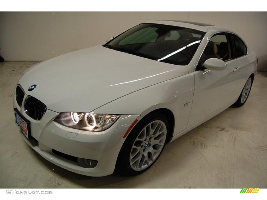 2008 3 Series 328i Coupe - Alpine White / Oyster photo #10