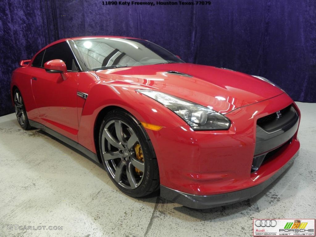 Solid Red Nissan GT-R