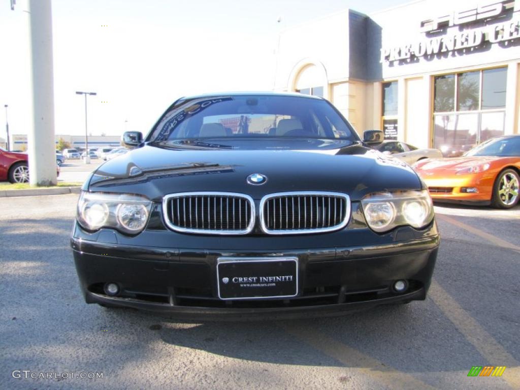 2004 7 Series 745i Sedan - Jet Black / Black/Creme Beige photo #2