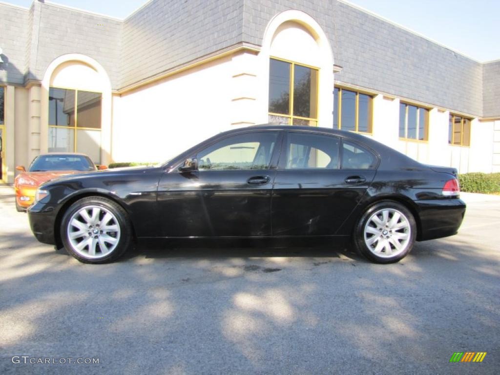 2004 7 Series 745i Sedan - Jet Black / Black/Creme Beige photo #4