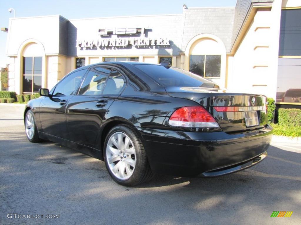 2004 7 Series 745i Sedan - Jet Black / Black/Creme Beige photo #5
