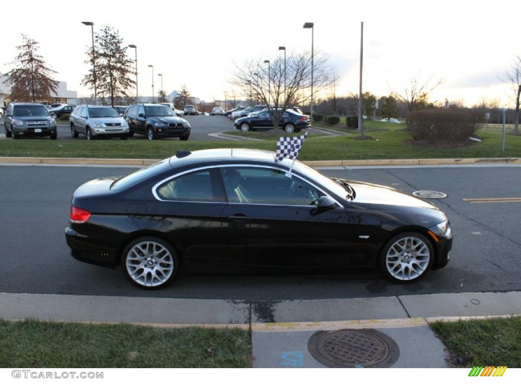 2008 3 Series 328i Coupe - Jet Black / Black photo #7