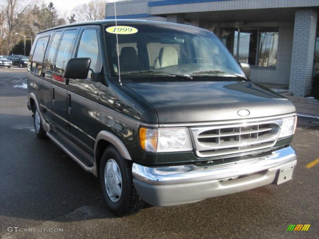 1999 E Series Van E150 Custom Passenger - Deep Emerald Green Metallic / Medium Graphite photo #1