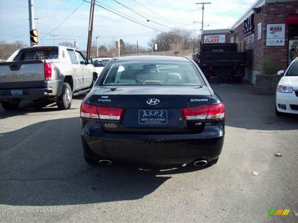 2007 Sonata SE V6 - Ebony Black / Gray photo #4