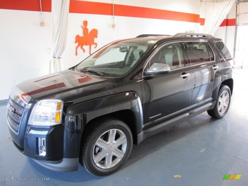 2011 Terrain SLT - Carbon Black Metallic / Light Titanium photo #1