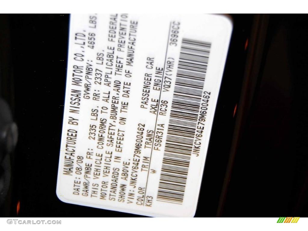 2009 G Color Code KH3 for Black Obsidian Photo #41137187