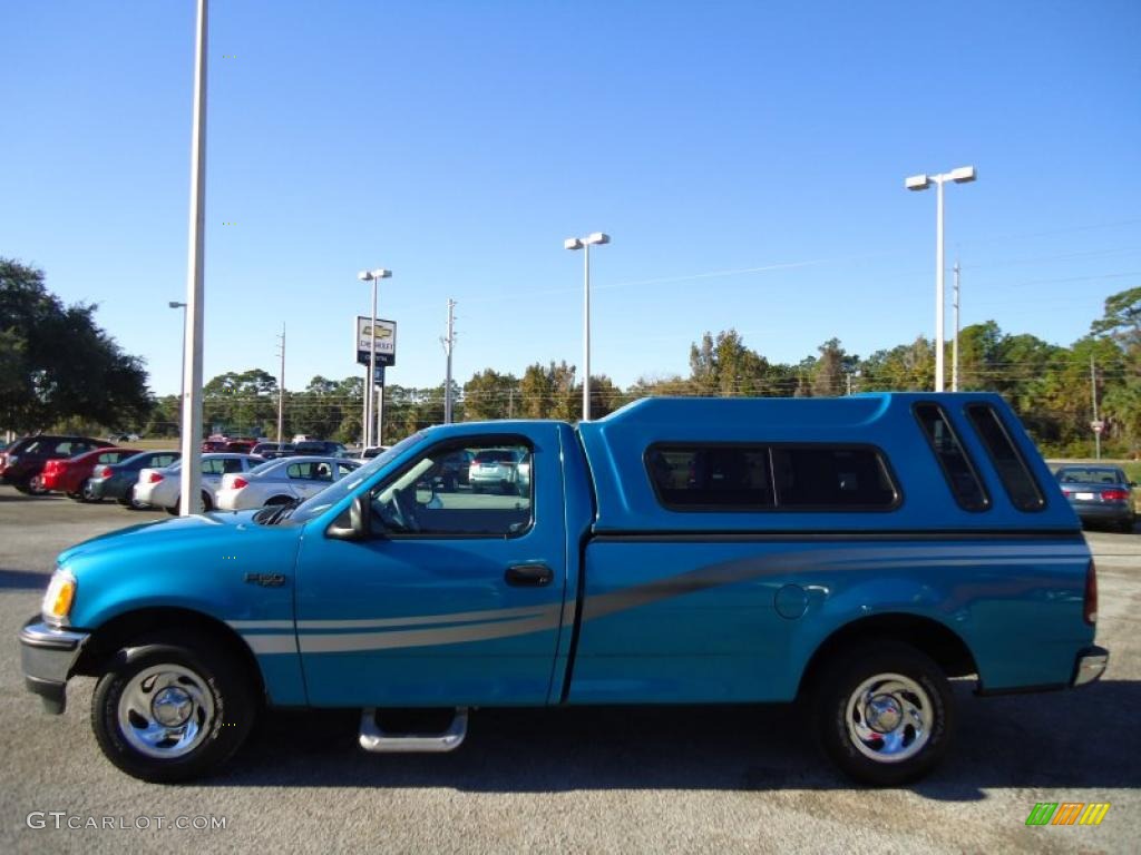 1997 F150 XL Regular Cab - Teal Metallic / Medium Graphite photo #2