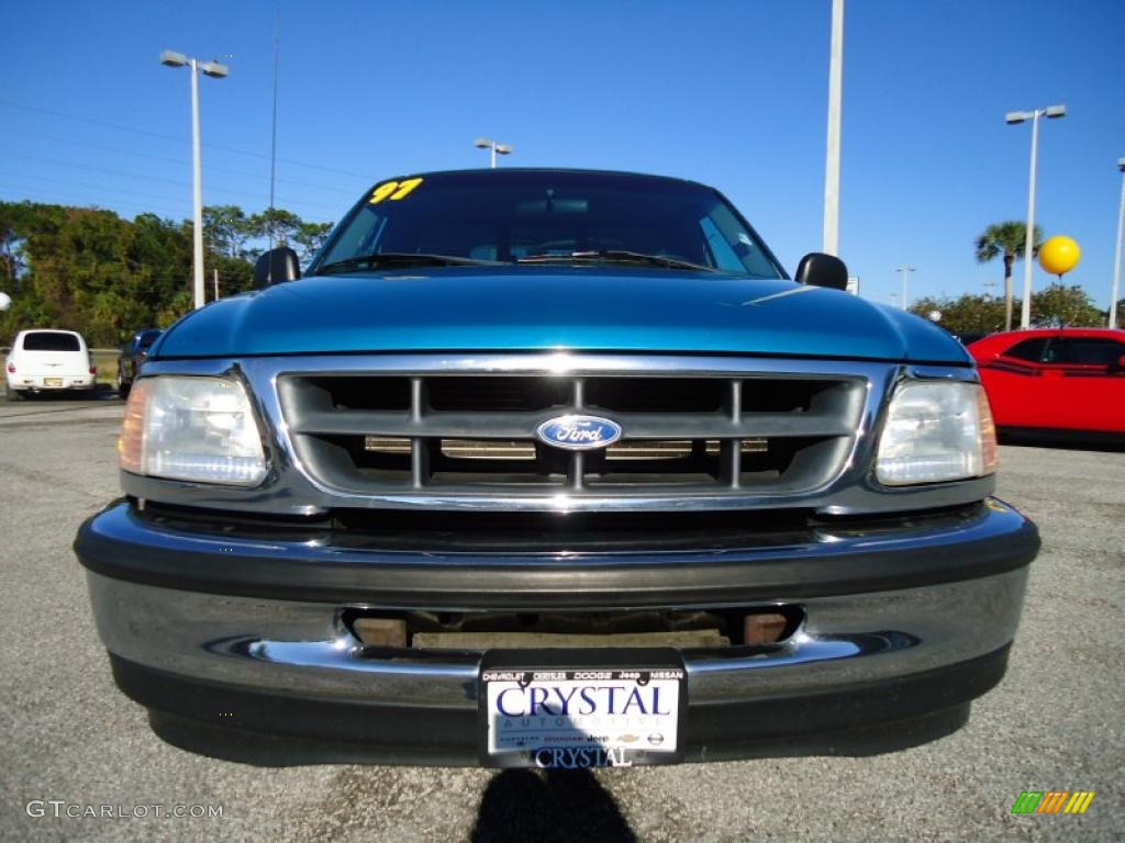 1997 F150 XL Regular Cab - Teal Metallic / Medium Graphite photo #14