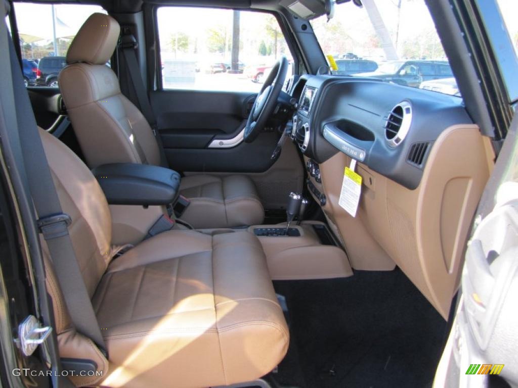 Black/Dark Saddle Interior 2011 Jeep Wrangler Unlimited Sahara 4x4 Photo #41141435