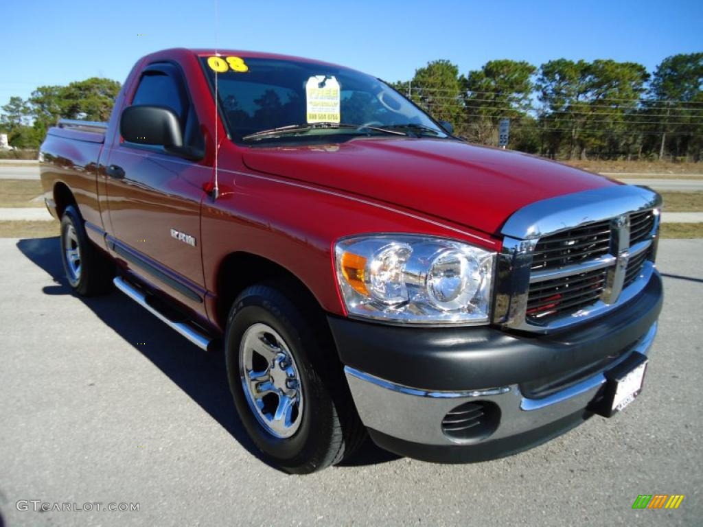 2008 Ram 1500 SXT Regular Cab - Inferno Red Crystal Pearl / Medium Slate Gray photo #10