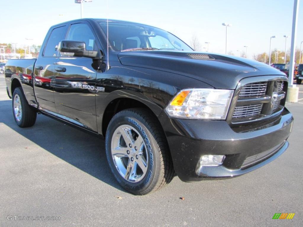 2011 Ram 1500 Sport Quad Cab - Brilliant Black Crystal Pearl / Dark Slate Gray photo #4