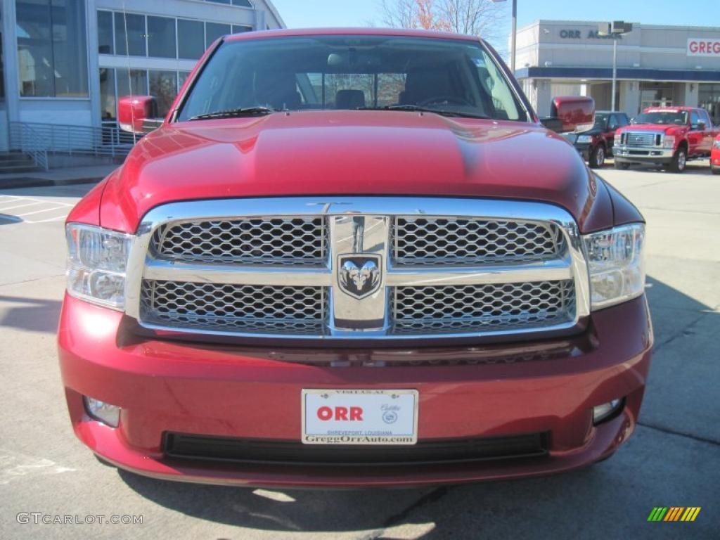 2009 Ram 1500 Laramie Crew Cab 4x4 - Inferno Red Crystal Pearl / Dark Slate Gray photo #5