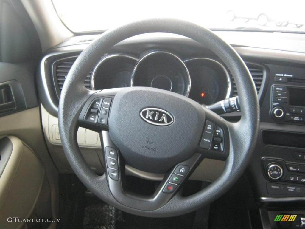2011 Kia Optima LX Beige Steering Wheel Photo #41150860