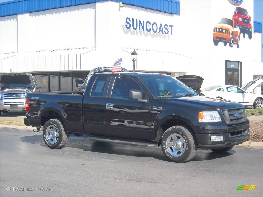 2005 F150 STX SuperCab - Black / Medium Flint Grey photo #1