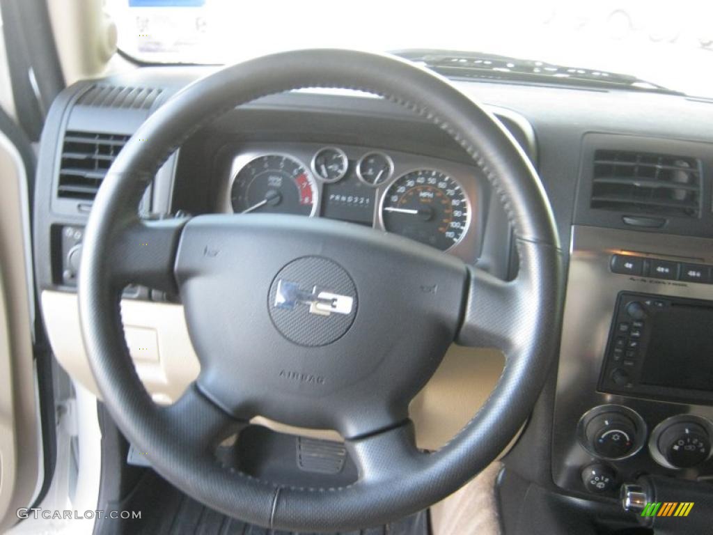 2008 Hummer H3 Standard H3 Model Light Cashmere Steering Wheel Photo #41152152